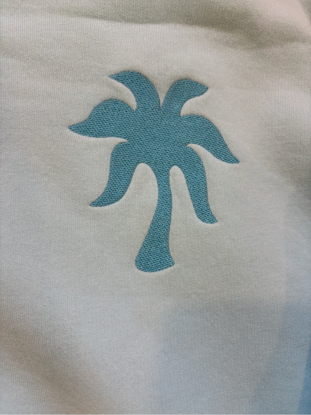 Light Blue Palm-Graphic Pullover Hoodie - Picture 3 of 5